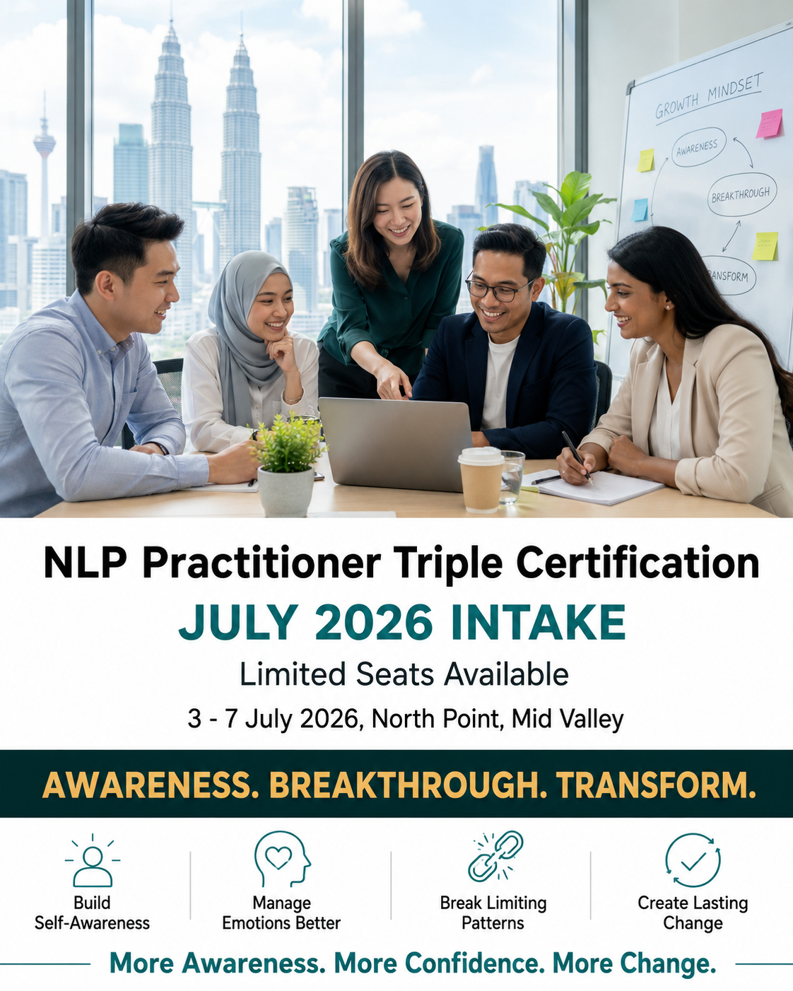 ABNLP NLP Practitioner Triple Certification July 2026 intake poster