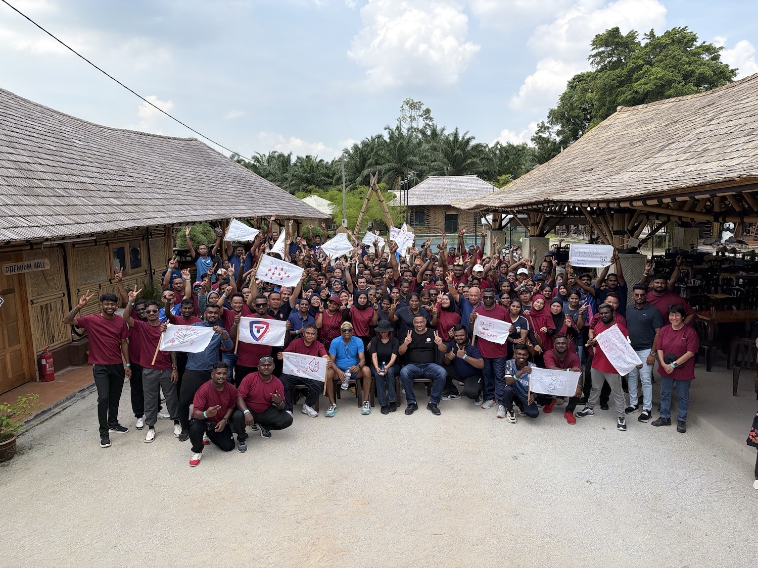 Corporate group photo after training