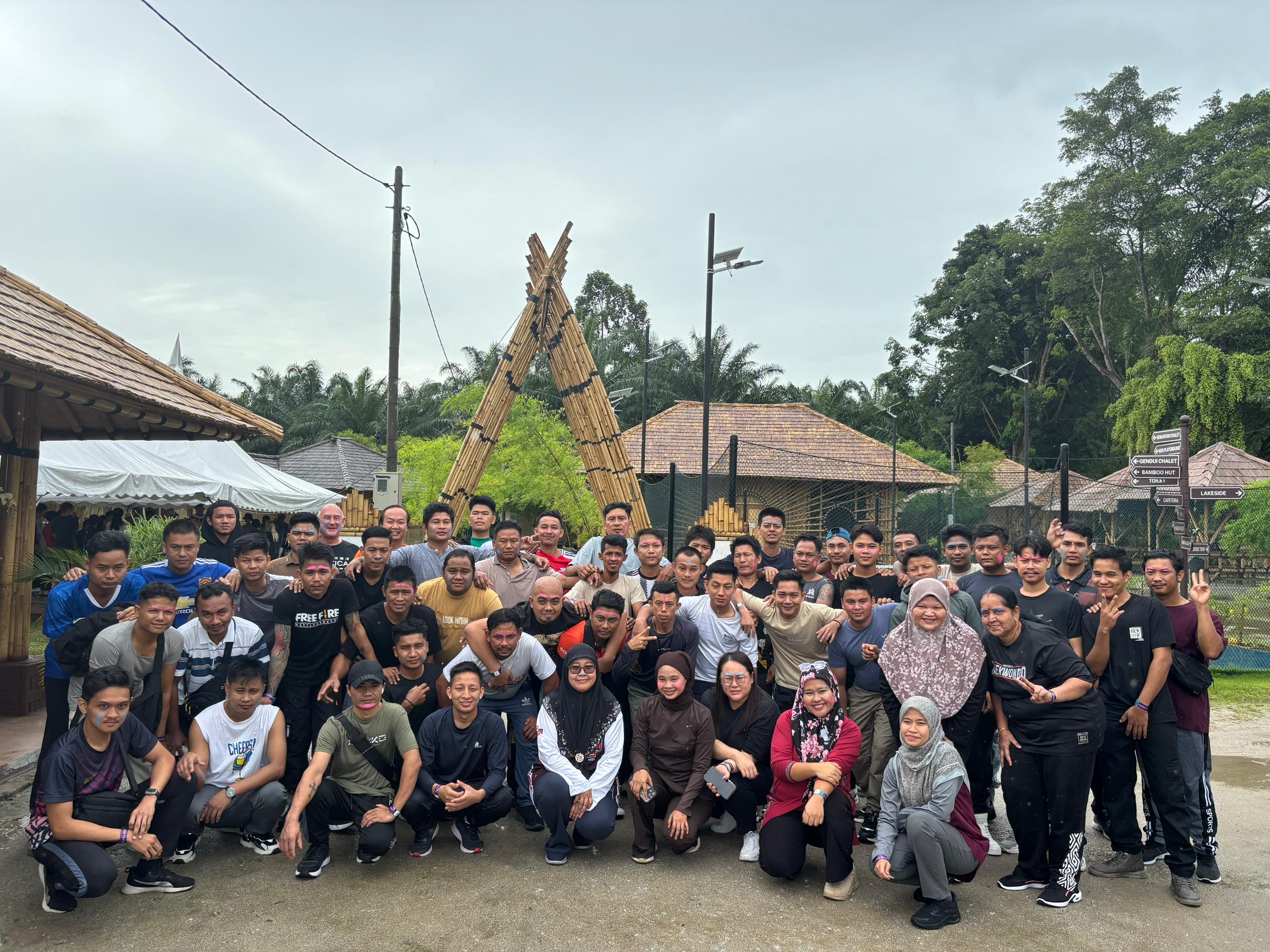 Corporate team building outdoor group